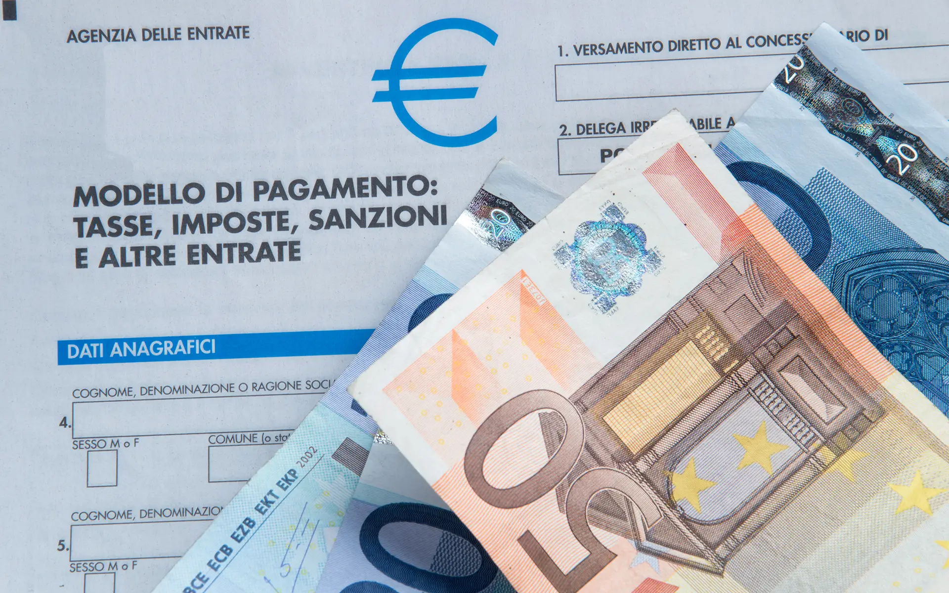 Modello di pagamento tasse imposte e sanzioni